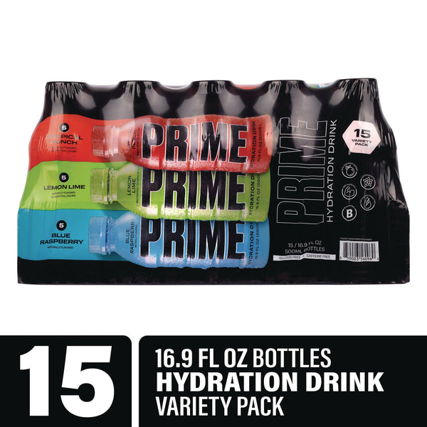 PRIME® Hydration Drink Variety Pack, Assorted Flavors, 6.9 oz Bottle, 15/Carton (GRR22002384) Case of 15