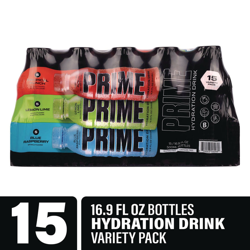 PRIME® Hydration Drink Variety Pack, Assorted Flavors, 6.9 oz Bottle, 15/Carton (GRR22002384) Case of 15