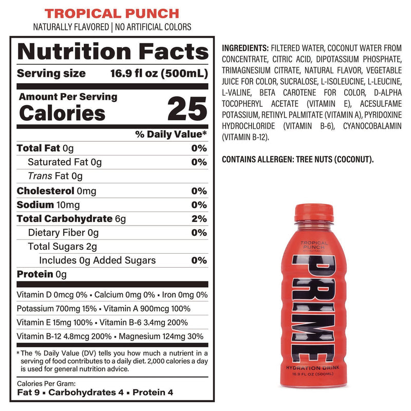 PRIME® Hydration Drink Variety Pack, Assorted Flavors, 6.9 oz Bottle, 15/Carton (GRR22002384) Case of 15