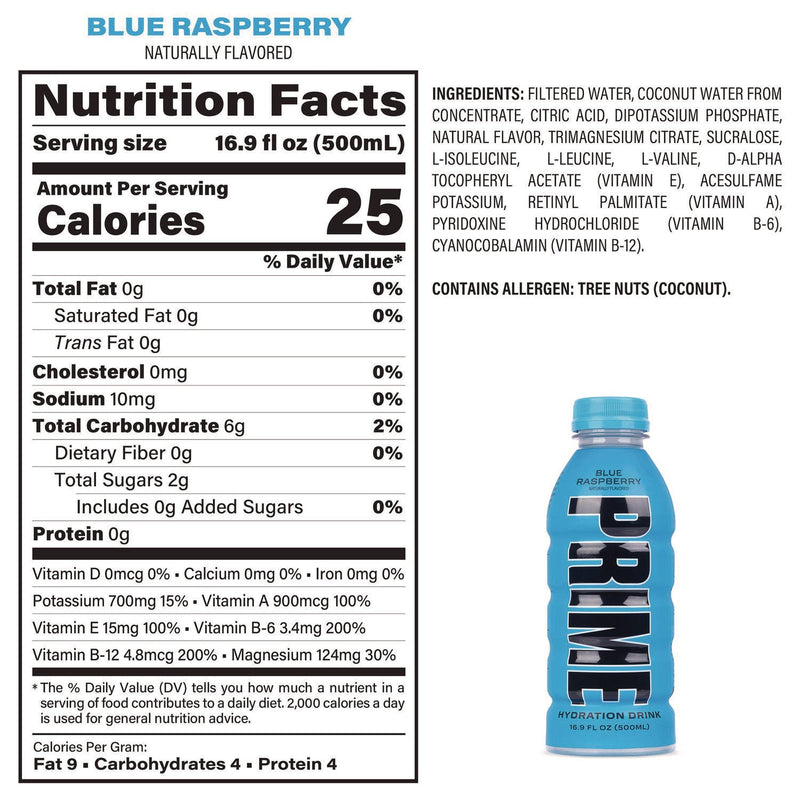PRIME® Hydration Drink Variety Pack, Assorted Flavors, 6.9 oz Bottle, 15/Carton (GRR22002384) Case of 15