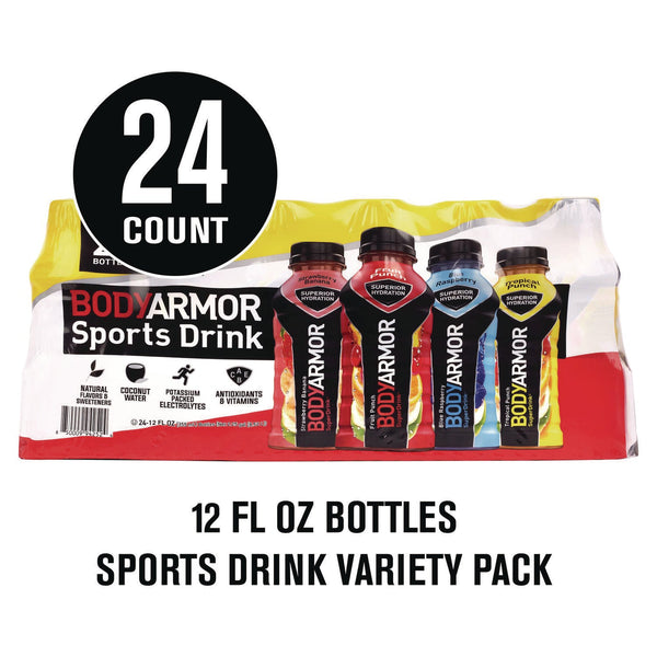 BodyArmor BASE Sports Drink Variety Pack, Assorted Flavors, 12 oz Bottle, 24/Carton (GRR22002381) Case of 24