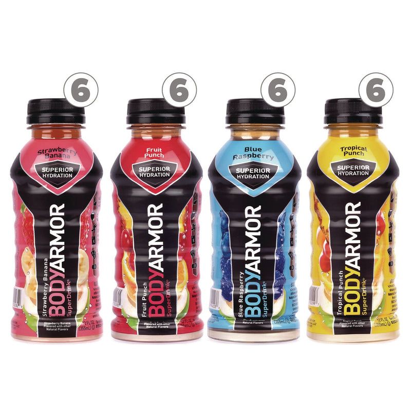 BodyArmor BASE Sports Drink Variety Pack, Assorted Flavors, 12 oz Bottle, 24/Carton (GRR22002381) Case of 24