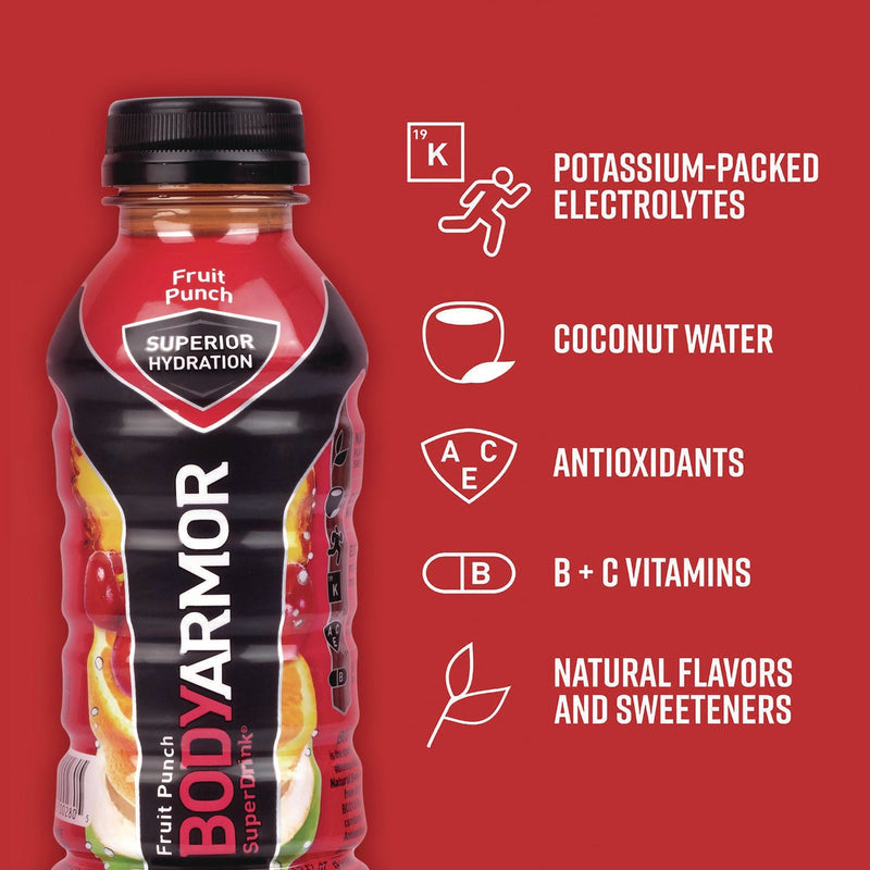 BodyArmor BASE Sports Drink Variety Pack, Assorted Flavors, 12 oz Bottle, 24/Carton (GRR22002381) Case of 24