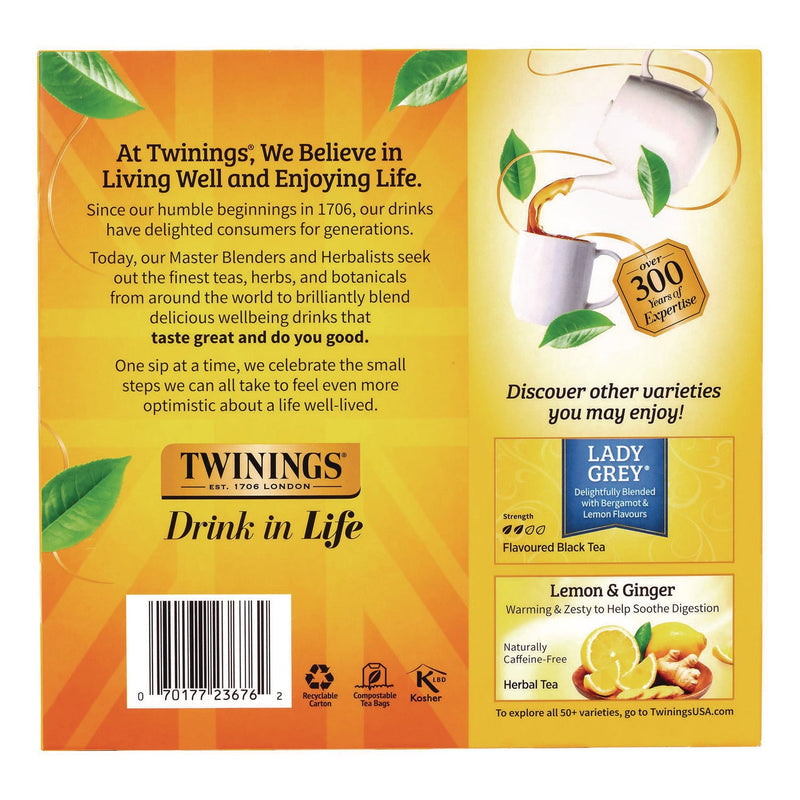 TWININGS® Tea Bags, Earl Grey, Individually Wrapped, 100/Carton (GRR22002386) Case of 100