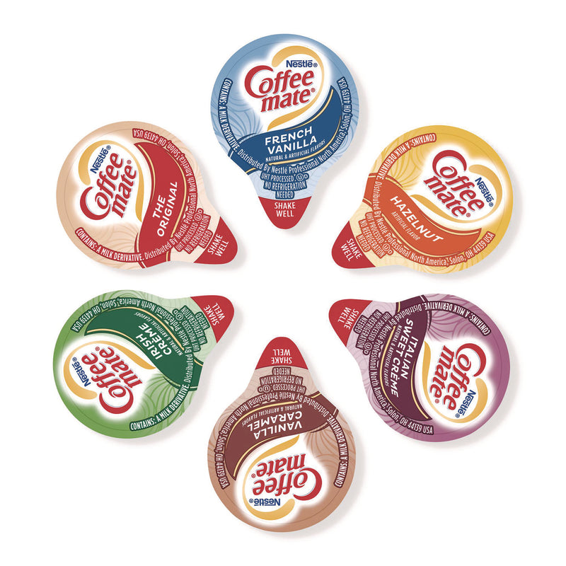 Coffee mate® Variety Pack, Assorted Flavors, 0.38 oz Mini Cups, 180/Carton (GRR60003005) Case of 180