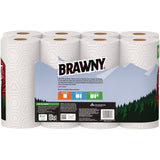 Brawny® Tear-A-Square Perforated Kitchen Roll Towels, Double Roll, 2-Ply, 11" x 11", White, 120 Sheets/Roll, 8 Rolls/Pack (GPC443665) Each