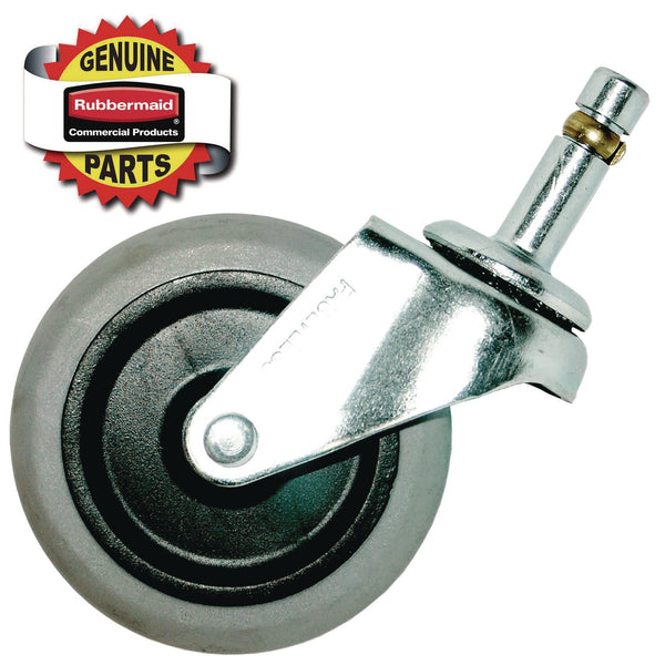 Rubbermaid® Commercial 3" Swivel Caster, Grip Ring Stem, 3" Wheel, Black/Gray (SGS2640M10000) Each