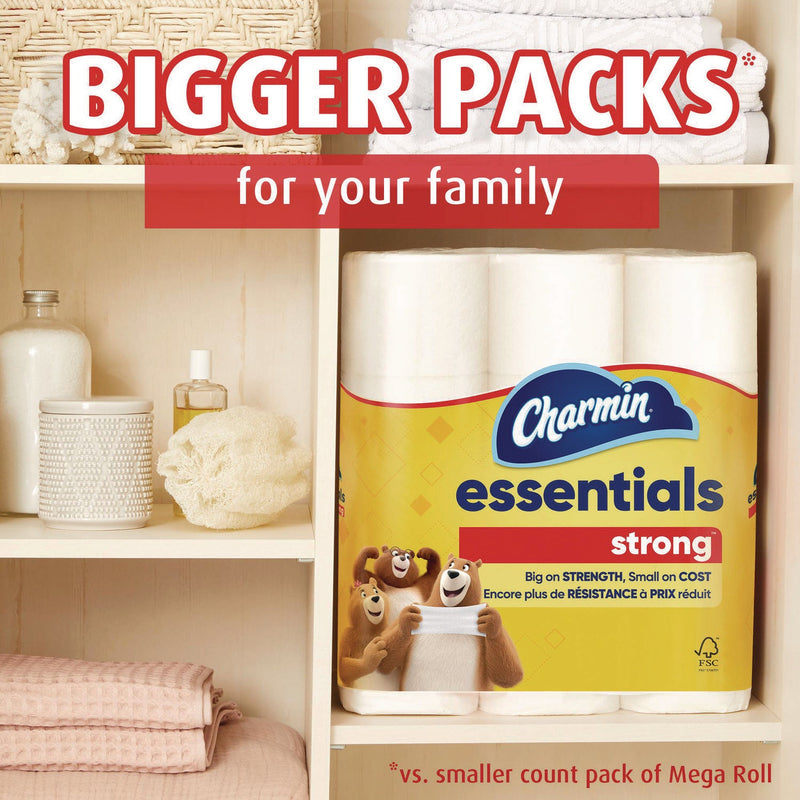 Charmin® Essentials Strong Bathroom Tissue, Septic Safe, 1-Ply, White, 429/Roll, 12 Rolls/Pack (PGC03156) Each