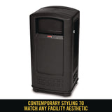Rubbermaid® Commercial Plaza Jr. Container, 35 gal, Plastic, Black (RCP9P90BLA) Each