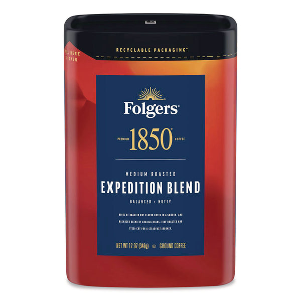 1850 Expedition Blend Roast Ground Coffee, 12 oz Canister (FOL93312EA) Each