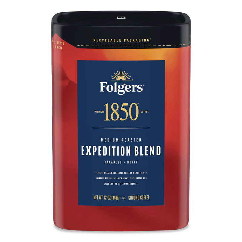 1850 Expedition Blend Roast Ground Coffee, 12 oz Canister (FOL93312EA) Each