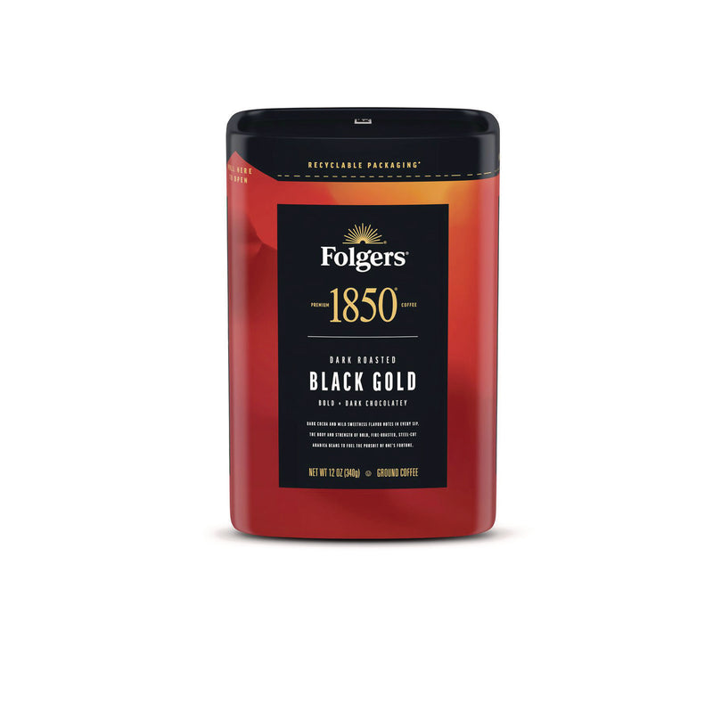 1850 Black Gold Roast Ground Coffee, 12 oz Canister, 6/Carton (FOL12722) Case of 6