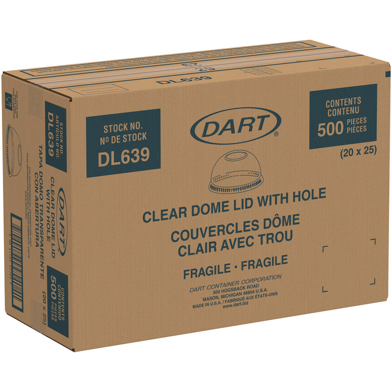 Plastic Dome Lid, Fits 32 oz Cold Cups, Clear, 25/Sleeve, 20 Sleeves/Carton (SCCDL639) Case of 500