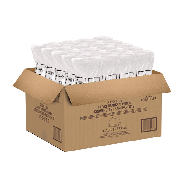 Dart® Dome-Top Sundae/Cold Cup Lids, Fits 12 oz to 24 oz Cups, Clear, 1,000/Carton (DCC16LCDHX) Case of 1000