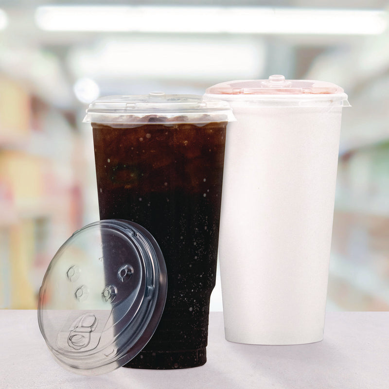 Dart® Prima Strawless Plastic Lids, Fits 30 oz to 32 oz Cold Cups, Clear, 100 Lids/Sleeve, 12 Sleeves/Carton (DCCP3032RSL) Case of 1200