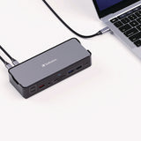 Verbatim® USB-C Pro Docking Station 15-in-1, Audio/DisplayPort/HDMI/Micro SD/RJ45/SD/USB-A/USB-C, Gray (VER32171) Each