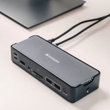 Verbatim® USB-C Pro Docking Station 15-in-1, Audio/DisplayPort/HDMI/Micro SD/RJ45/SD/USB-A/USB-C, Gray (VER32171) Each