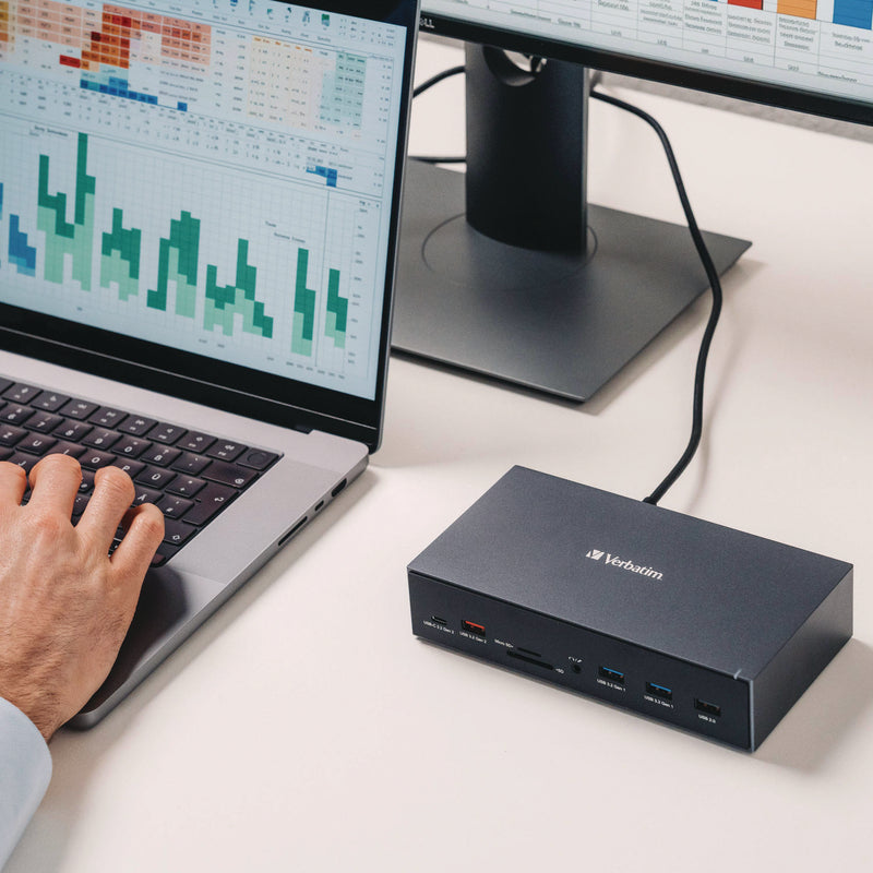 Verbatim® USB-C Pro Docking Station 17-in-1, Audio/DisplayPort/HDMI/Micro SD/RJ45/SD/USB-A/USB-C, Gray (VER32172) Each