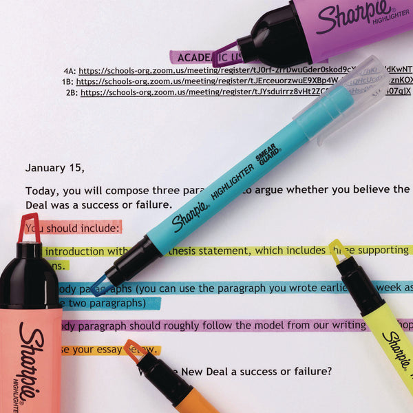 Sharpie Clearview Pen-Style Highlighter, Chisel Tip, Assorted Colors, 8/Pack (SAN1966798) Set of 8