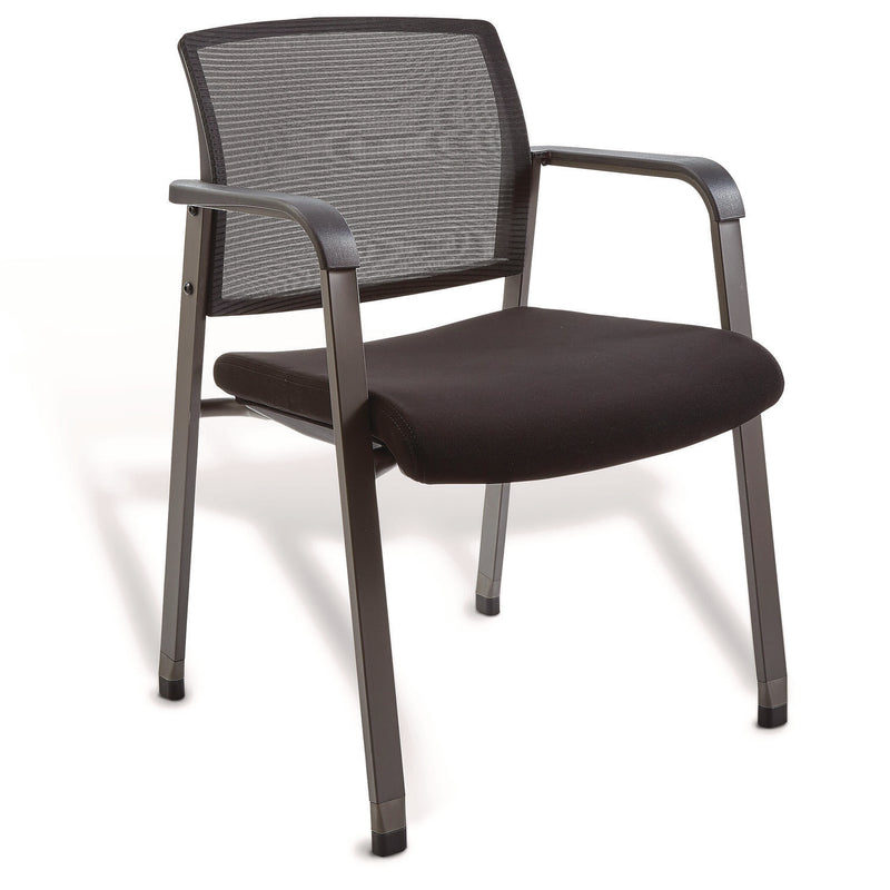 Alera® Elgar Fabric Guest Chair, 24.41 x 22.64 x 31.73, Black Seat, Black Back, Black Base (ALEER4317)