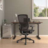 Alera® Hollins Ergonomic Mesh Swivel Task Chair, Supports Up to 275 lb, 18.57 to 22.54 Seat Height, Black Seat/Back, Black Base (ALEHL42BME18)