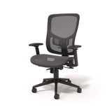 Alera® Hollins Ergonomic Mesh Swivel Task Chair, Supports Up to 275 lb, 18.57 to 22.54 Seat Height, Black Seat/Back, Black Base (ALEHL42BME18)