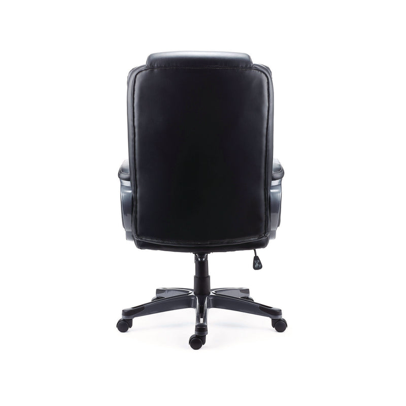 Alera® Kirkdale Bonded Leather Manager Chair, Supports Up to 275 lb, 16.18 to 22.76 Seat Height, Black Seat/Back, Black Base (ALEKD4519) Each
