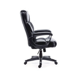 Alera® Kirkdale Bonded Leather Manager Chair, Supports Up to 275 lb, 16.18 to 22.76 Seat Height, Black Seat/Back, Black Base (ALEKD4519) Each