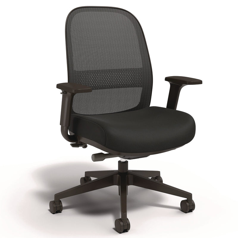 Alera® Kempton Ergonomic Fabric Mesh Swivel Task Chair, Supports Up to 275 lb, 18.31 to 22.17 Seat Height, Black Seat/Back/Base (ALEKP42BME17)