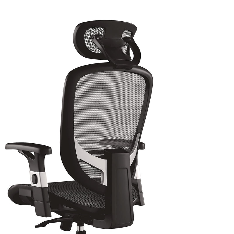 Alera® Minerva Ergonomic Mesh Swivel Task Chair, Supports Up to 275 lb, 17.24 to 20.98 Seat Height, Black Seat/Back, Black Base (ALEMV41BME18)