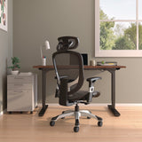 Alera® Minerva Ergonomic Mesh Swivel Task Chair, Supports Up to 275 lb, 17.24 to 20.98 Seat Height, Black Seat/Back, Black Base (ALEMV41BME18)