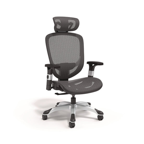 Alera® Minerva Ergonomic Mesh Swivel Task Chair, Supports Up to 275 lb, 17.24 to 20.98 Seat Height, Black Seat/Back, Black Base (ALEMV41BME18)