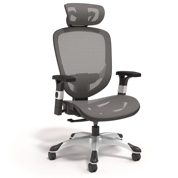 Alera® Minerva Ergonomic Mesh Swivel Task Chair, Supports Up to 275 lb, 17.24 to 20.98 Seat Height, Gray Seat, Gray Back, Black Base (ALEMV41BME48)