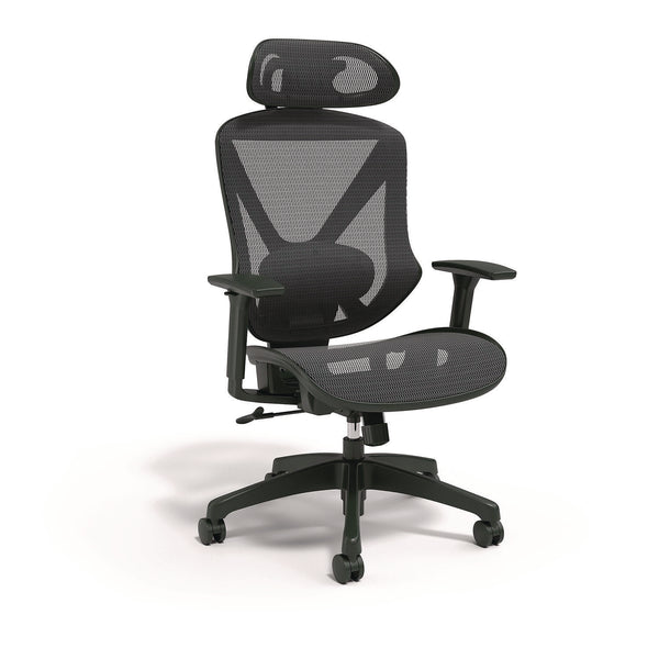 Alera® Taunton Ergonomic Mesh Swivel Task Chair, Supports Up to 275 lb, 17.44 to 20.98 Seat Height, Black Seat/Back, Black Base (ALETN41BME18)