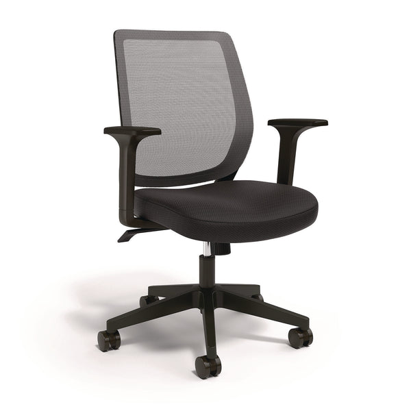 Alera® Wessex Ergonomic Fabric Mesh Swivel Task Chair, Supports Up to 275 lbs, 17.09 to 20.83 Seat Height, Black Seat/Back/Base (ALEWX42BME17)