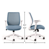 Alera® Wessex Ergonomic Fabric Mesh Swivel Task Chair, Up to 275 lb, 17.09 to 20.83 Seat Height, Seafoam Seat/Back, White Base (ALEWX42BME24)