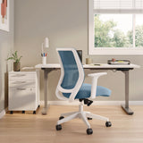 Alera® Wessex Ergonomic Fabric Mesh Swivel Task Chair, Up to 275 lb, 17.09 to 20.83 Seat Height, Seafoam Seat/Back, White Base (ALEWX42BME24)