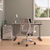 Alera® Wessex Ergonomic Fabric Mesh Swivel Task Chair, Supports Up to 275 lb, 17.09 to 20.83 Seat Height, Gray Seat/Back, White Base (ALEWX42BME47)