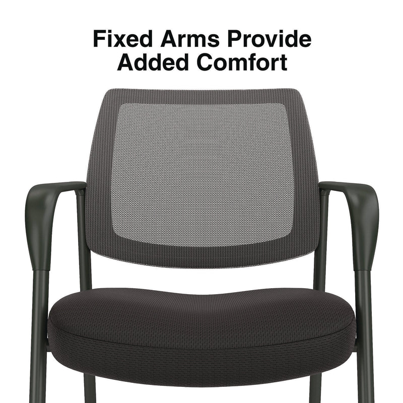 Alera® Wessex Mesh Fabric Guest Chair, 24.41 x 23.62 x 35.04, Black Seat, Black Back, Black Base (ALEWX43BME17)