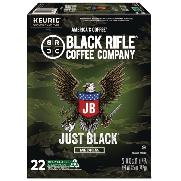 Black Rifle® Coffee Company Just Black Coffee K-Cups, 22/Box (GMT0547) Box of 22