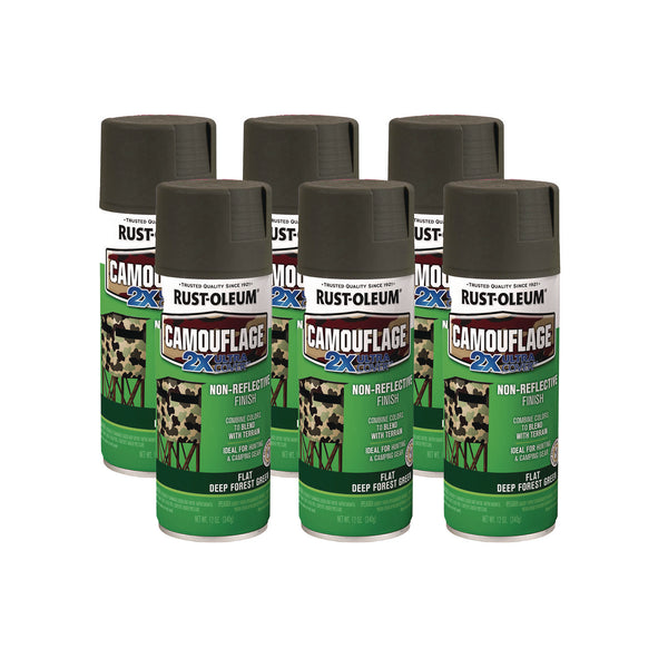 Rust-Oleum® Camouflage Spray Paint, Flat Deep Forest Green, 12 oz Aerosol Can, 6/Carton (RST279175CT) Case of 6