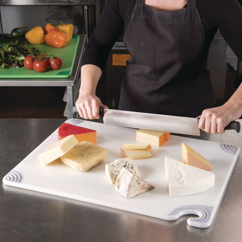San Jamar® Saf-T-Grip Cutting Board, Plastic, 24 x 18 x 0.5, White (SJMCBG182412WH) Each