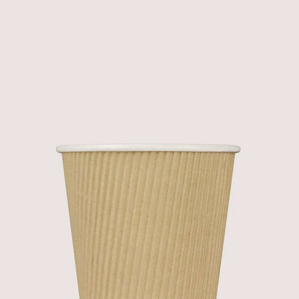 Karat® Ripple Hot Cups, 10 oz, Kraft/White, 500/Carton (KRTCKRC510) Case of 500