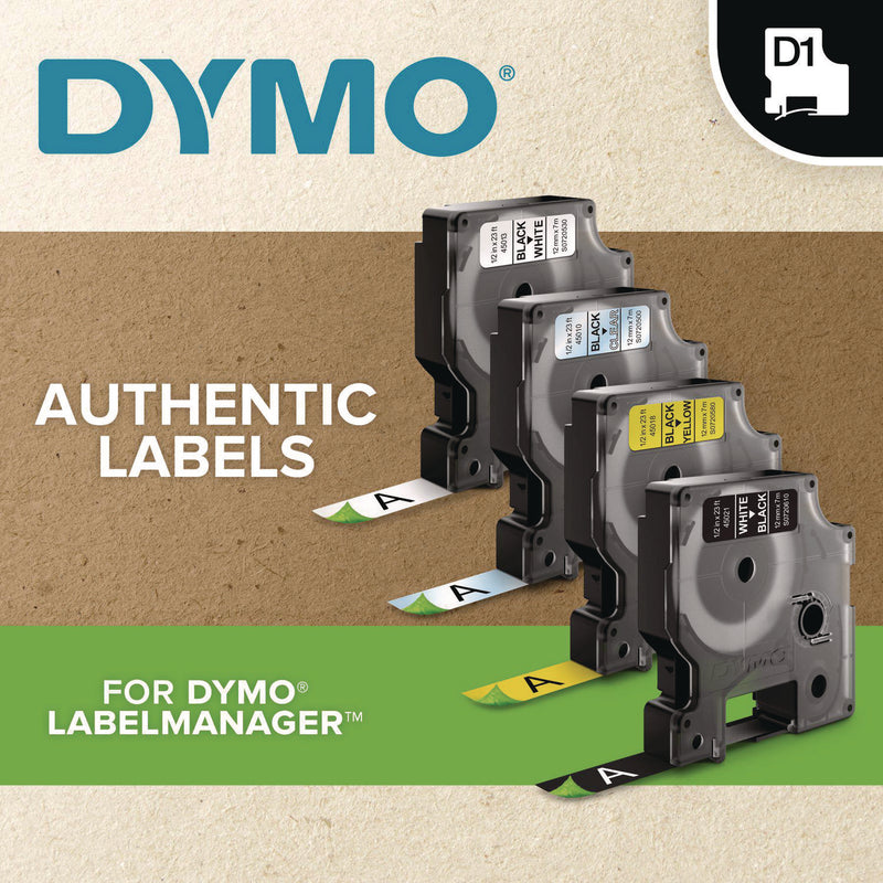 DYMO D1 High-Performance Polyester Removable Label Tape, 0.75" x 23 ft, Black on Clear (DYM45800) Each