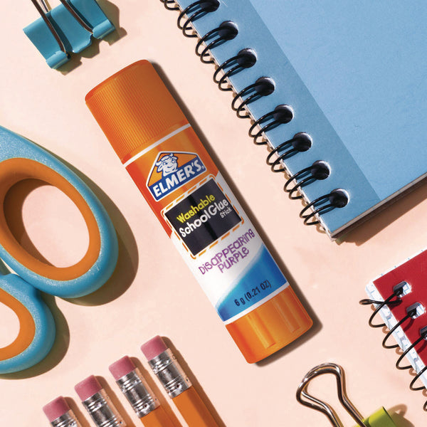 Elmer's® Disappearing Purple School Glue Stick, 0.21 oz, Dries Clear, 12/Pack (EPIE1559) Pack of 12