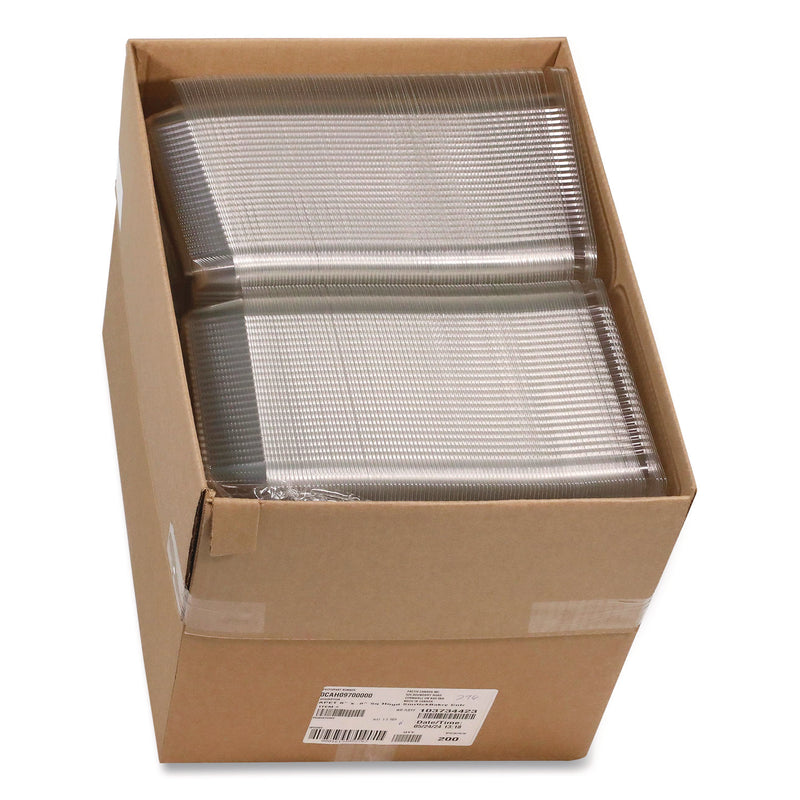 Pactiv Evergreen SmartLock PET Hinged Lid Bakery Container, 8.75 x 8.25 x 3.63, Clear, 200/Carton (PCT0CAH09700000) Case of 200