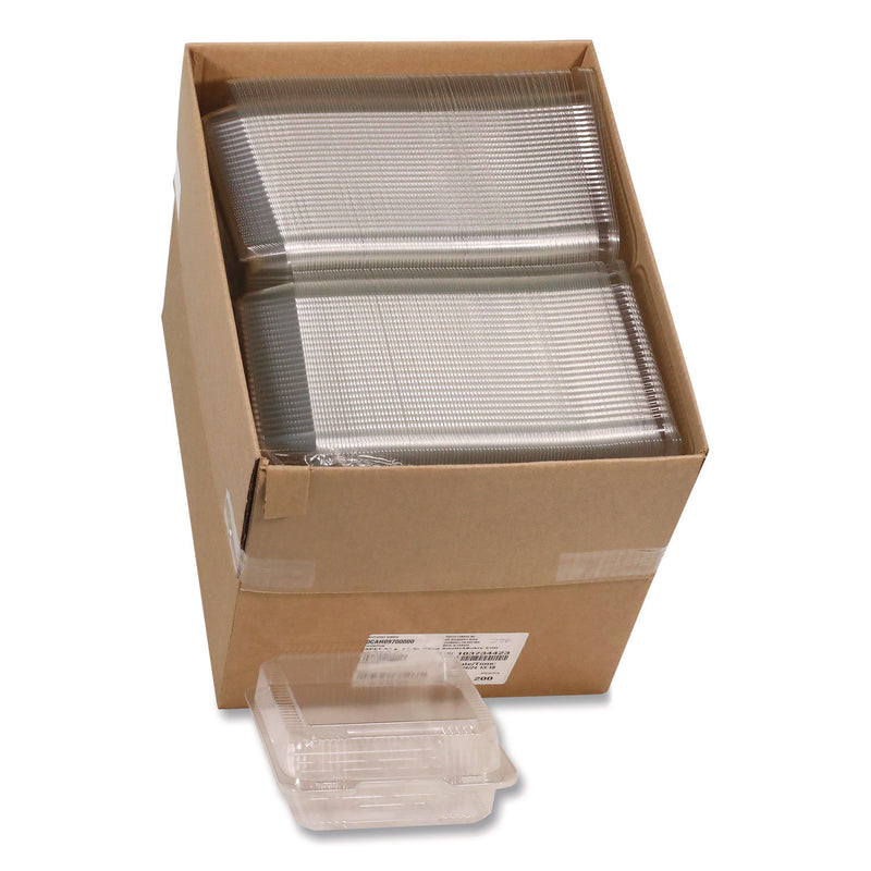 Pactiv Evergreen SmartLock PET Hinged Lid Bakery Container, 8.75 x 8.25 x 3.63, Clear, 200/Carton (PCT0CAH09700000) Case of 200
