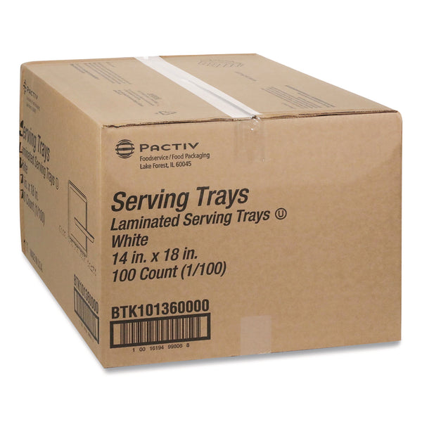 Pactiv Evergreen Laminated Foam Serving Tray, 18 x 14, White, 100/Carton (PCTBTK101360000) Case of 100
