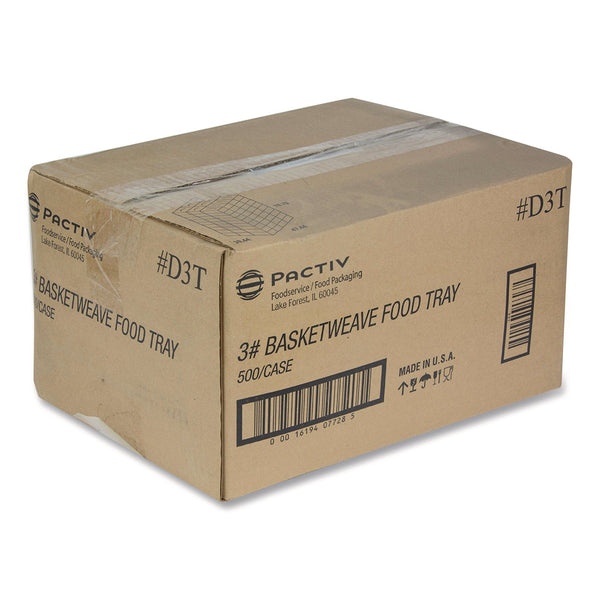 Pactiv Evergreen Paperboard Food Tray, 3 lb, 7.75 x 5.1 x 2.1, Red/White, 500/Carton (PCTD3T) Case of 500