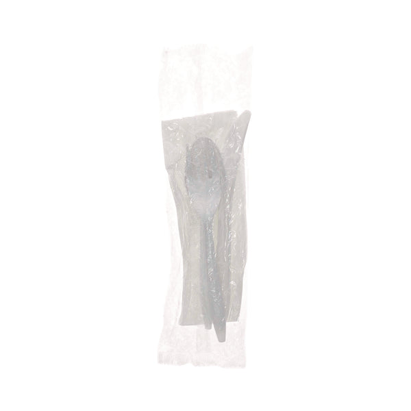 Pactiv Evergreen Fieldware Cutlery, Individually Wrapped, Fork, Knife, Teaspoon, Napkin, White, 250/Carton (PCTFKFSKWNCH) Case of 250